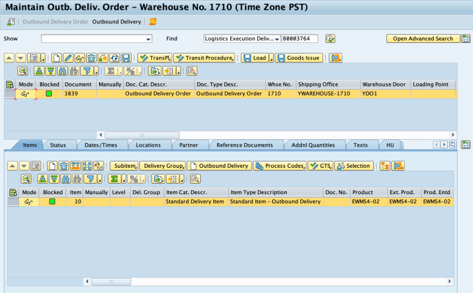Outbound Delivery SAP GTS