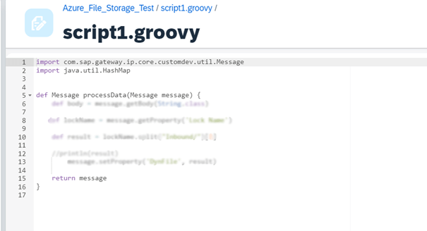 Azure File Storage, Groovy Script
